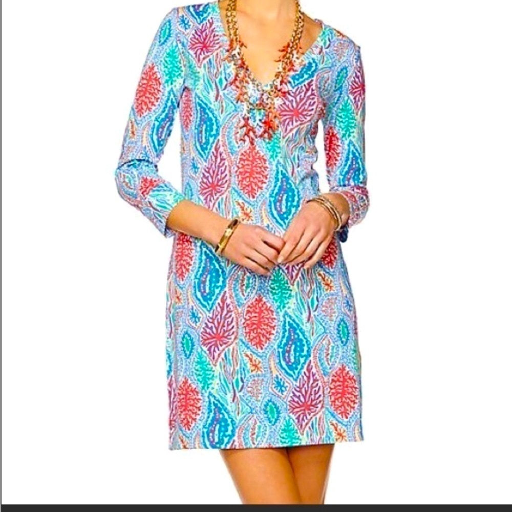 Lilly Pulitzer 100% Pima Cotton Let Minnow Christie Dress Size Medium